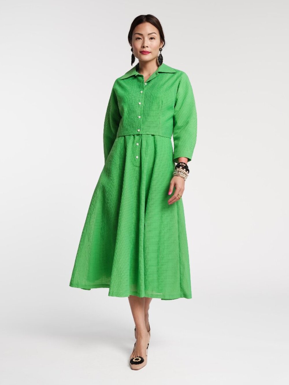 Peggy Midi Dress Set Green